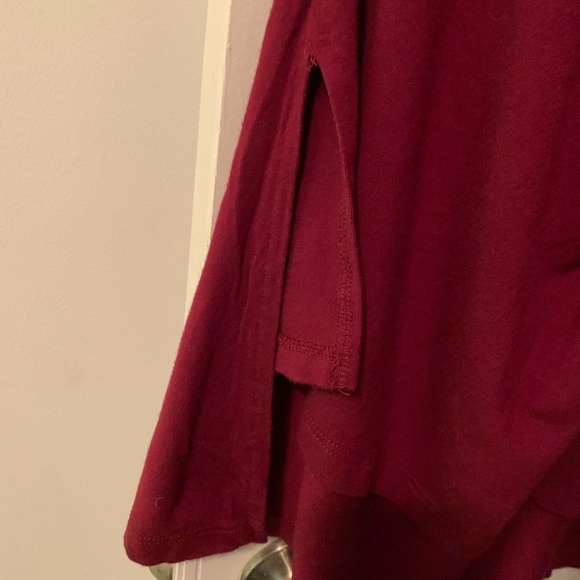 Burgundy Draped Top - Picture 3 of 4